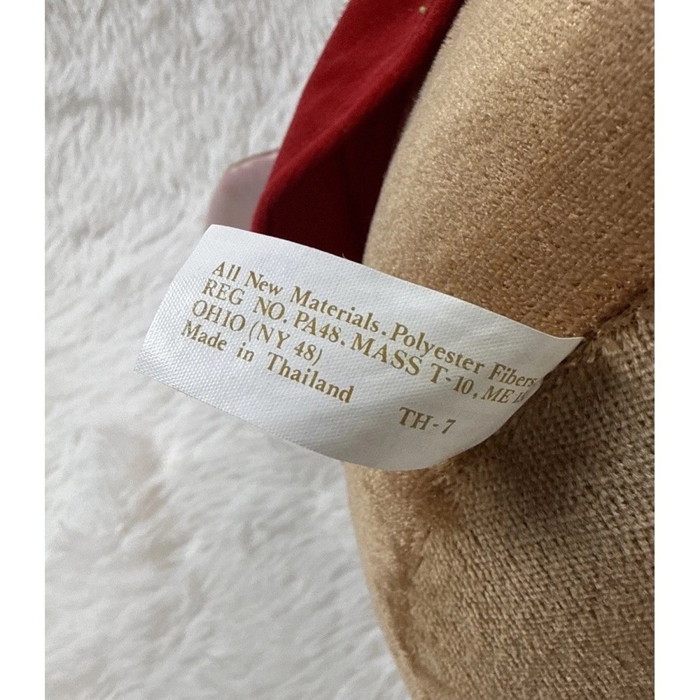 Vintage 1985 Velveteen Rabbit Plush Commonwealth Toys R Us Red Dress - Picture 8 of 8
